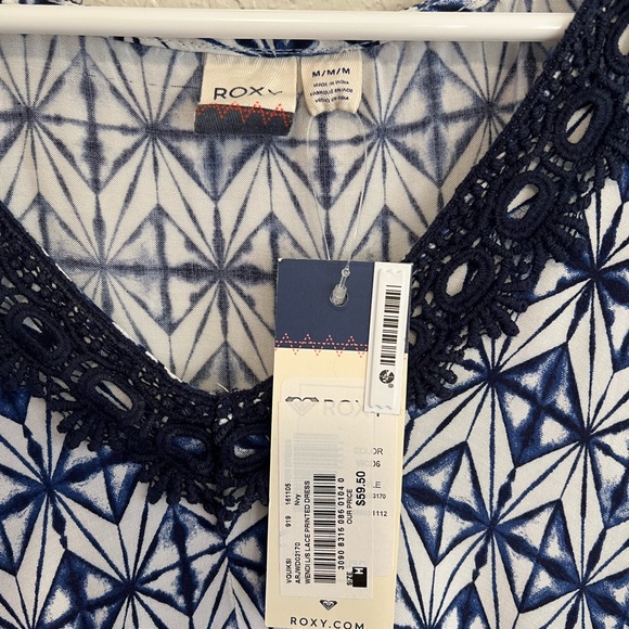 NWT Roxy Wendi Lace Printed Dress - M - Picture 5 of 5